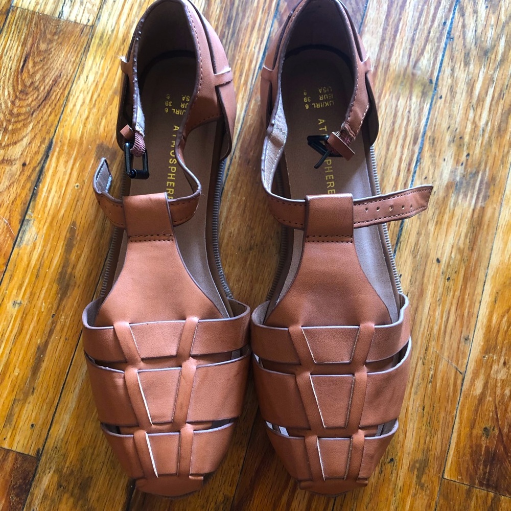 Brown woven sandals